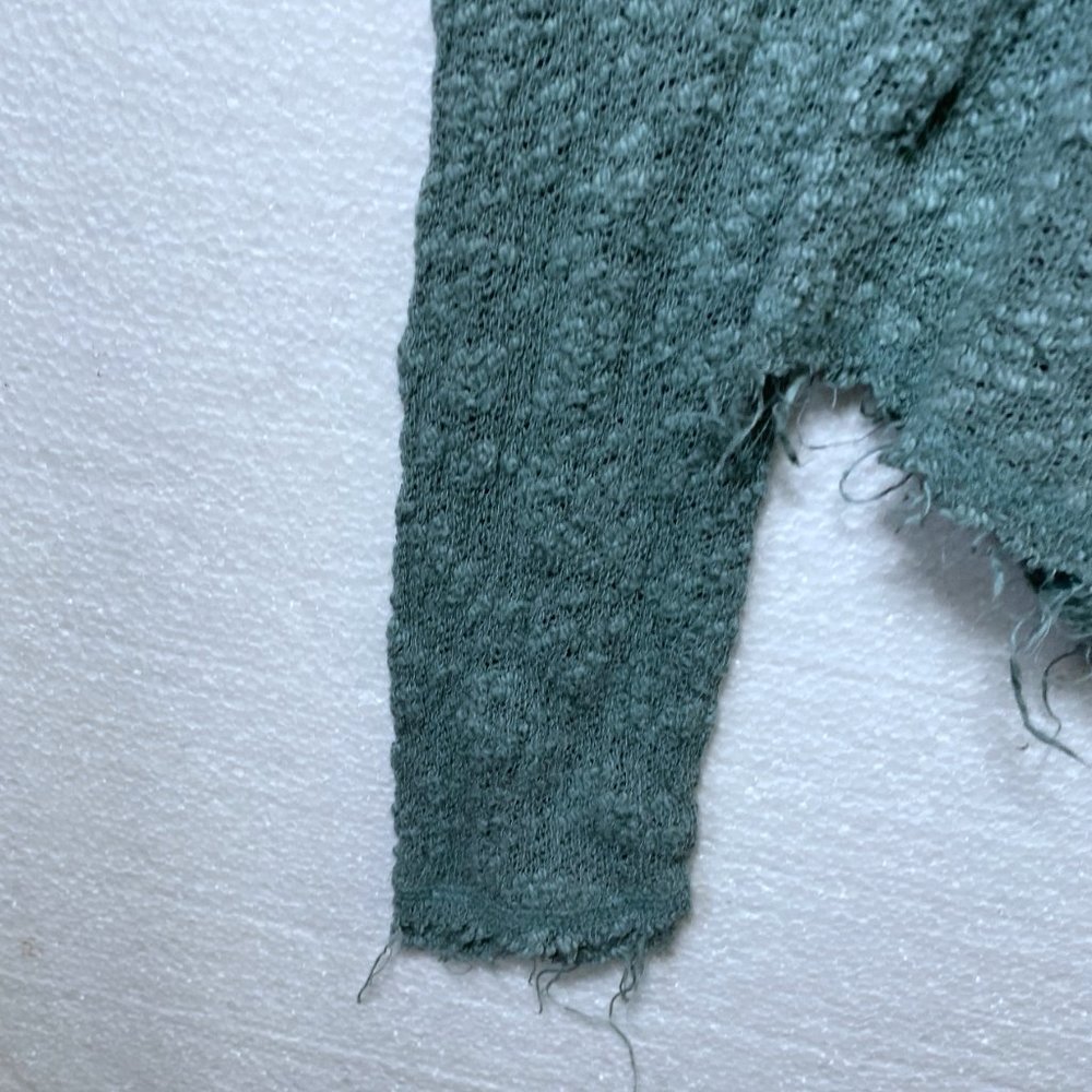 We The Free People S Blue Ocean Air Hacci Pullover Knit Top Lightweight V-Neck - Picture 8 of 10